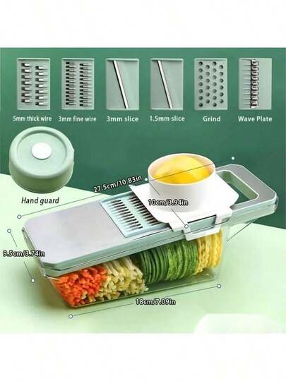 1Vegetable Onion Chopper, Multifunctional Cutting Machine, Ingredient Processing Tool, Onion Chopper With Drain Basket, Carrot Garlic Chopper With Container, Kitchen Tools, Kitchen Accessories, Suitable For Home/Restaurant To Quickl