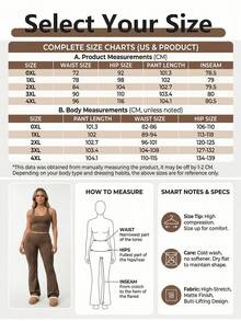3pcs/Set Large Size Women's Casual High Yoga Pants Set   Elastic Waist Gym Workout Flare Leggings - Dark color - View 5