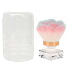1 cọ làm sạch móng hình nấm, đế pha lê acrylic đa năng với viền vàng trong suốt, cọ chuyên dụng để phủ phấn phủ và kem nền, dụng cụ làm đẹp đa chức năng lông mềm, thích hợp để làm sạch móng nghệ thuật. - Màu vàng - Xem 13
