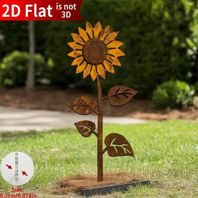 1/2 chiếc cọc cắm vườn hình hoa hướng dương phẳng 2D, hoàn hảo để trang trí cây cảnh. Lý tưởng cho sân trong, ban công, chậu cây, hàng rào và bãi cỏ ngoài trời. Món quà tuyệt vời cho Ngày của Mẹ, Ngày Độc lập.
