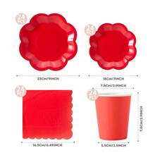Gran flor octagonal roja de pétalos minimalista y multifuncional - lacre - Ver 13