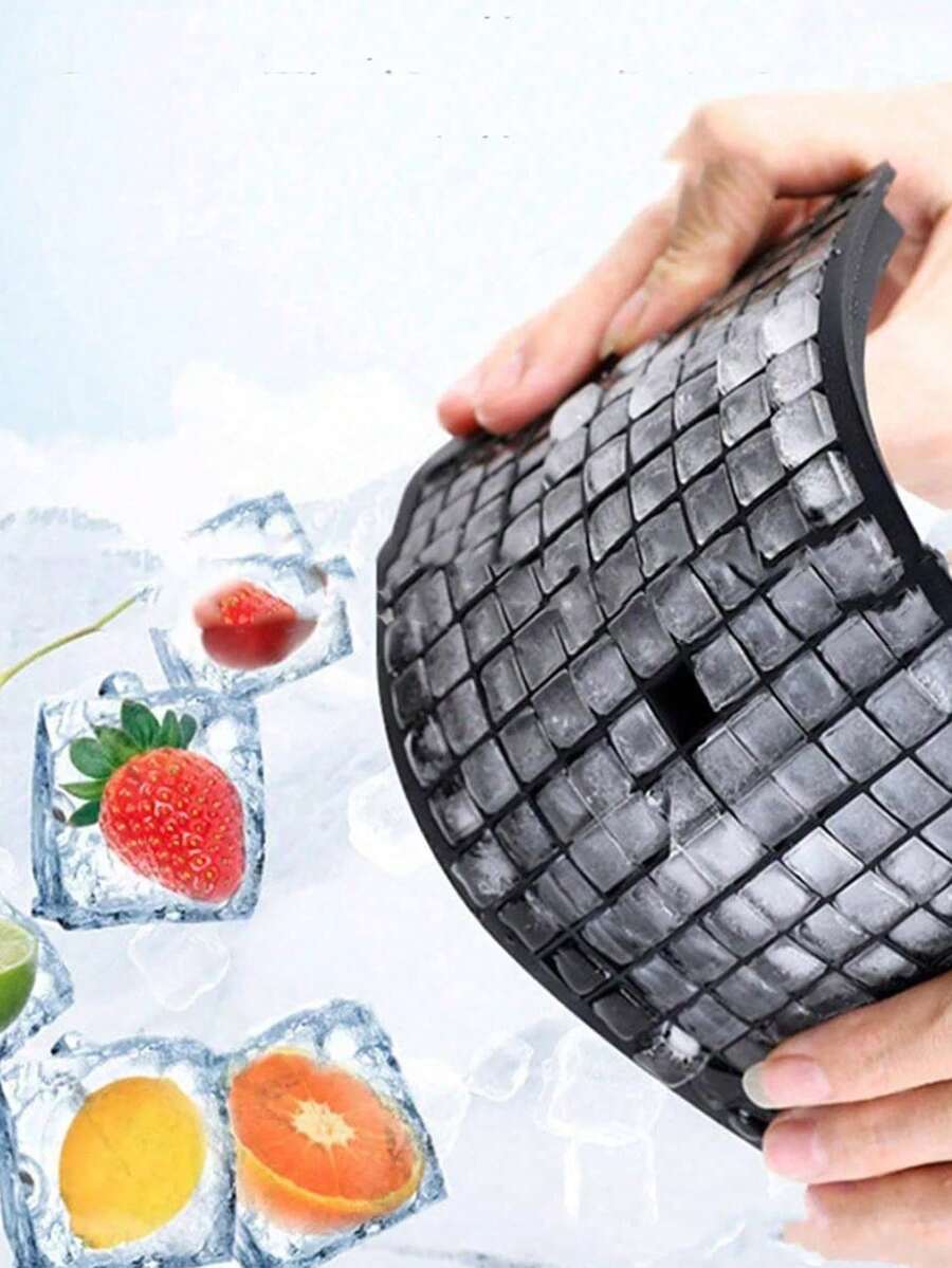 This Square Silicone Tray (160 Grids) Has Excellent Cold Resistance And Durability. Suitable For Making Ice Cubes And Puddings, Convenient For Use In Homes, Bars And Other Places. Keywords: Ice Cubes, Tray, Ice Mold, New Year, Home Goods, Kitchen, Personalized Gifts. - Multicolor - View 1