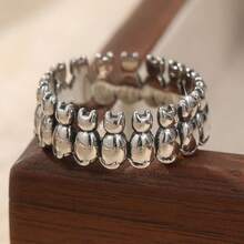 Vintage Cat Design Rings, Unisex Punk Style Finger Rings, Unique Hip-Hop Rock Jewelry For Men, Funny Holiday Gift - Silver - View 5