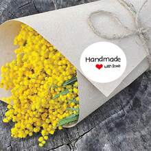 100PCS Self-Adhesive Decorative Round Sticker , With The Word "Handmade With Love",For Weddings, Birthdays, Parties,Holiday And Festive Events - View 11