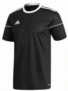 Adidas 男式短袖足球服透气足球T恤 - 黑色 - 查看 1