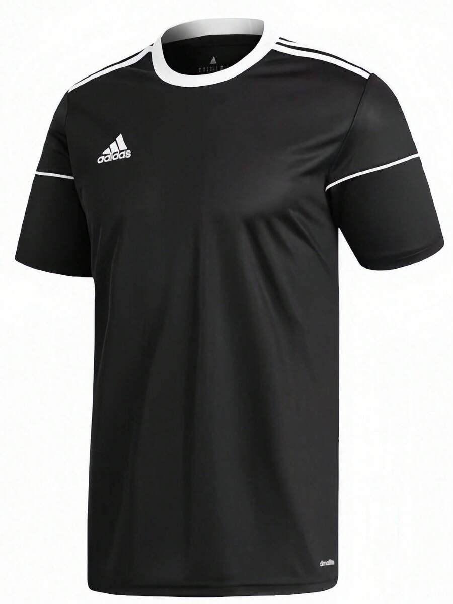 Adidas 男式短袖足球服透气足球T恤 - 黑色 - 查看 1