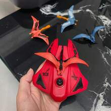 Mainan Tembak Anak, Peluncur Merah + 4 Buah Bentuk Dinosaurus, Mainan Tembak Manual, Permainan Luar Ruangan yang Disukai Anak-Anak - Merah - View 5