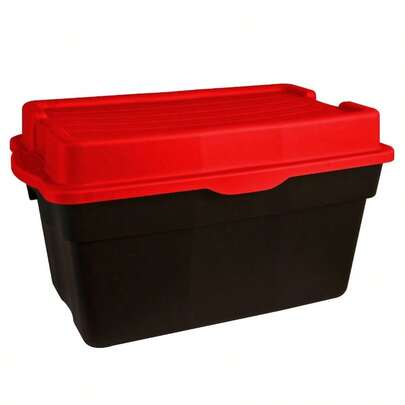 132 Litre Hinge Top Tote Black With Red Lid
