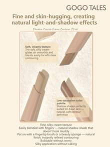 GOGO TALES 2-In-1 Matte Contour Stick, Monochrome 3D Sculpting For Cheeks, Nose And Philtrum, Highlighter & Contour Pencil, Suitable For Beginners, GOGOTALES - #G01 Light Coffee - View 5