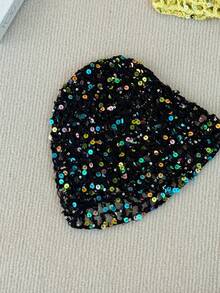 1 chiếc mũ len dệt kim đính sequin nhẹ, thủ công, dành cho nữ, mùa xuân/hè, kiểu dáng thời trang khoét lỗ, phù hợp cho mặc hàng ngày, phong cách đường phố và du lịch boho. - Nhiều màu - Xem 16