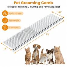 Bàn chải chải lông bằng thép không gỉ, thích hợp cho chó, chó Poodle, chó Golden Retriever, loại bỏ lớp lông tơ, bàn chải chải chuốt. - Nhiều màu - Xem 3