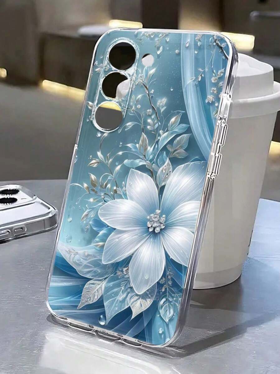 Étui de téléphone mode créatif minimaliste peint à plat, transparent et perforé avec motif floral, antichoc, compatible avec iPhone 17/17Pro/17ProMax, 16/11/16Pro/16Plus/16ProMax/16E/15ProMax/13/14/12/XS/XR/7G/8P, Galaxy S25/S25Plus/S25 Ultra/A16/A36/A26/A56/A50/A12/A32 - Multicolore - Voir 1