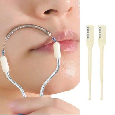 3pcs/Set Facial Hair Remover, Facial Hair Removal Device, Delicate Beauty Facial Razor, Spring Hair Removal Tool, Women's Lip Hair Remover, Facial Hair Removal Tool, Lip Hair Remover, Facial & Body Hair Removal