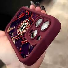 Logotipo del  de Múnich en rojo oscuro.funda de teléfono Fundas compatibles con ,Apple,VIVO,OPPO,,, y Honor.Fabricadas en silicona TPU,ofrecen protección contra golpes y caídas. - Burdeos - Ver 5