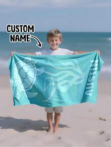 A Personalized Children's Beach Towel, A Perfect Summer Birthday Gift, Suitable For All Kinds Of Summer Occasions. Customize Beach Towels And Accessories For The Beach, Pool, Travel, Camping, Yoga, And More. - Multicolor - View 8