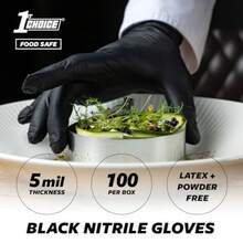 1st Choice Nitrile Gloves Disposable Latex-Free Black 5 Mil For Cooking Cleaning Automotive Industrial Food Prep Home - XXLarge - View 3