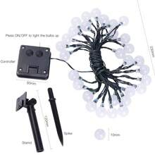 Solar String Lights Outdoor Waterproof, 56ft 100 LED Globe String Light With 8 Mode, Crystall Ball Lights Solar Patio Lights For Garden, Lawn, Patio, Gazebo, Yard, Outdoor Decor - Warm White - Bóng bong bóng năng lượng mặt trời - Xem 9