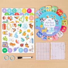 1pc Multi-Color Letter Tear Sticker Busy Book, Suitable For Toddlers, Reusable Magic Sticker Shape Matching Game | Montessori Toy Educational Learning Activity | Improve Hands-On Ability Preschool Interaction Book | Portable Travel Toy Gift | Baby & Kids Brain Development Toy, Requires Adult Assembly - Multicolor - View 13