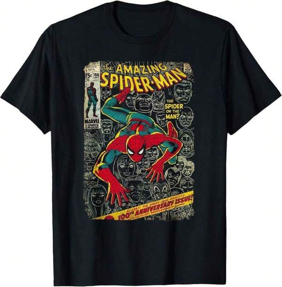 Unisex Pure Cotton T-Shirt, MarvelSpider-ManComicBookAnniversaryGraphicT-Shirt, Casual T-Shirt, Y2K T-Shirt, Cropped T-Shirt, Baby Tee, Oversized T-Shirt, Slim Fit T-Shirt, Ribbed T-Shirt, Graphic T-Shirt, Slogan T-Shirt, Letter Print T-Shirt, Lace Patchwork T-Shirt, Ruched T-Shirt, Cutout T-Shirt, Tie-Dye T-Shirt, Off-Shoulder T-Shirt, Drop Shoulder T-Shirt, V-Neck T-Shirt, Crew Neck T-Shirt, Square Neck T-Shirt, Heart Print T-Shirt, Floral Print T-Shirt, Summer T-Shirt, Beach T-Shirt, Festival T-Shirt, T-Shirt, T-Shirt, Manfinity T-Shirt, Basic T-Shirt, New Arrival T-Shirt, St. Patrick's Day T-Shirt, Easter T-Shirt, Mother's Day T-Shirt, James Arthur, Cowboy, Cowgirl, Romwemen, , Streetwear, Heatedrivalry, , F1, Band T-Shirt, Alternative Clothing, Gifts Formen, Fnaf, FreyaSkye, Funkopop, Darts, Manfinitymen, , Maitjamen, Fivenightsatfre XGNO - 黑色 - 查看 1