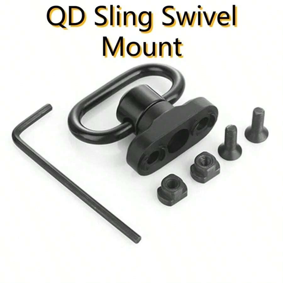 1.25 QD Sling Swivel Mount For Two Point Sling 360°Rotatable Easy To Mount QD Sling Heavy Duty Quick Detach Push Button Swivels - Black - View 1