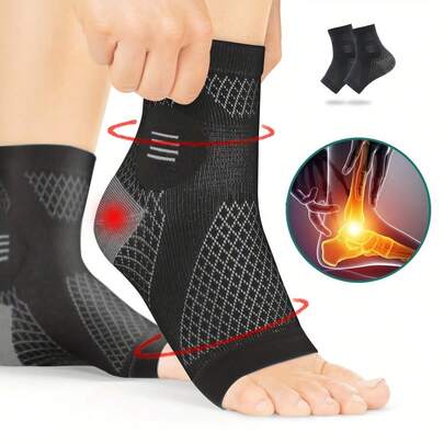 1 Pair High-Quality Ankle Compression Socks, Arch And Ankle Support Pressure Foot Sleeve, Open Toe Design, Suitable For Daily Wear And Outdoor Activities, Elastic Foot Support, Great Gift For Mother's Day, Spouse's Day, Labor Day, All Seasons