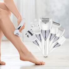 Hatteker Bộ sản phẩm tẩy lông điện 6 trong 1 dành cho nữ, máy cạo râu đa chức năng, bộ tỉa lông vùng kín. - Xem 10