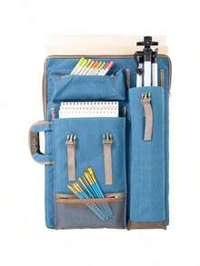 Art Portfolio Artist Backpack Canvas Bag Large 26u201Dx 19.5u201D - Turquoise - View 3