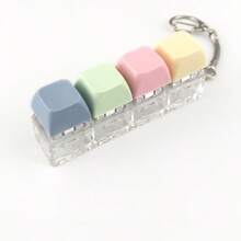 Keyboard Stress Relief Toy 4-In-1 Keyboard Button Fidget Clicker, Button Pressure Release Fingertip Toy, Anxiety Relief Cute Stress Relief Keychain, Backpack Pendant Accessory, Friend Gift - Multicolor - View 12