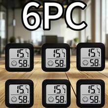 6pcs Smiling Face Digital Thermometer Hygrometer - Accurate Measurement, Dual Temperature & Humidity Display, Long Battery Life, & Stylish, Portable Adhesive Back Design, High-Precision Sensor, Suitable For Home/Bedroom/Greenhouse Indoor Monitoring - A - View 14