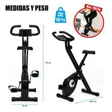 Cyclette pieghevole Klack per uso domestico - Macchina cardio magnetica silenziosa con 8 livelli di resistenza, display LCD, sensore di pulsazioni e sedile regolabile - Design compatto a forma di X - D - Visualizzare 6
