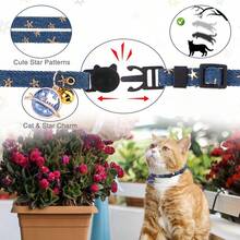 Vòng cổ cho mèo có thể tháo rời kèm chuông - Mặt dây chuyền hình trăng sao, phù hợp cho cả mèo cái và mèo đực, vòng cổ dễ thương cho thú cưng nhỏ, có thể điều chỉnh từ 8"-12", phù hợp với mèo con và chó nhỏ. - Nhiều màu - Xem 4