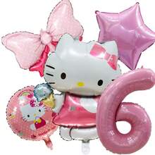 Bộ bóng bay trang trí tiệc Sanrio, Bộ bóng bay số Hello Kitty màu hồng KT, Bộ bóng bay trang trí tiệc, Bộ bóng bay hình hoạt hình Hello Kitty dễ thương, Trang trí không gian bằng bóng bay, Bóng bay sinh nhật Hello Kitty, Bóng bay tiệc ngày lễ - Xem 6