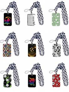 1pc Football Lanyard Keychain, Office ID Card Holder, Gym Card Holder, Mobile Phone Lanyard, Key Ring, Badge Holder - Multicolor - View 1