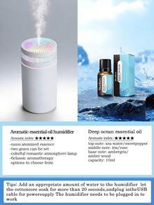 250ml Black/White Car Humidifier: Auto Shut-Off, Dual Air Purification, USB Interface, Mini Ultrasonic Essential Oil Diffuser, 7-Color LED Light, 6 Fragrance + Essential Oil Set, Multi-Pack. Suitable For Car/Office/Bathroom/Pet/Bedside/Hotel. - A - View 18