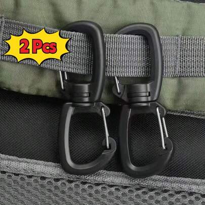 2pcs Outdoor Multifunctional Double Hook | Convenient Keychain, 360° Rotatable 8-Shaped Hook, Dual Clip Quick Buckle, Essential For Outdoor Adventurers, Ideal For Valentine's Day, Birthday, Outdoor Travel | Material: POM, Color: , Battery Not Included