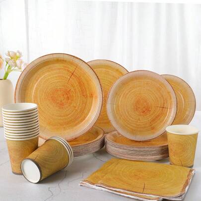 Bộ đồ dùng ăn uống dùng một lần hình vòng cây gỗ, đĩa giấy 9/7 inch, cốc và khăn ăn, họa tiết lát gỗ mộc mạc, thiết kế vân gỗ tự nhiên, hoàn hảo cho đám cưới, tiệc cưới, tiệc đính hôn, chuyến đi cắm trại, tiệc nướng ngoài trời, tụ họp gia đình, lễ kỷ niệm ngày lễ, sự kiện theo chủ đề thợ rừng, tiệc nhà gỗ, sự kiện trong nhà và ngoài trời, dễ dàng dọn dẹp, bộ đồ ăn dùng một lần cho nhóm lớn và nhỏ, đồ dùng tiệc phong cách trang trại mộc mạc Boho, nhiều lựa chọn số lượng.