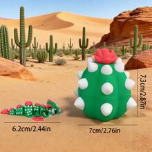 3D Printed Cute Adorable Cactus Dragon + Dragon Egg Model Plastic Figurine Desktop Decor Sculpture Gift - Multicolor - View 4