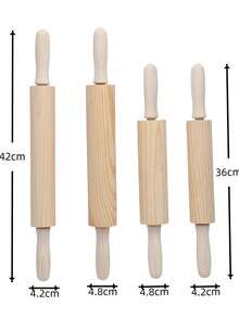 Wooden Rolling Pin With Rotating Handle, 360 Degree Non-Stick & Non-Wax, For Making Pastry Dough, Dumpling Skin, Baking Tools - Multicolor - View 6