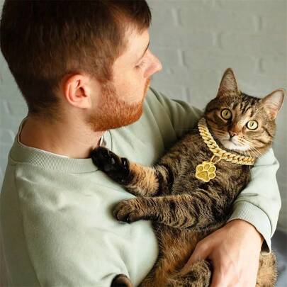Collar elegante para mascotas con rhinestones, cadena cubana clásica de estilo hip-hop, tamaño ajustable para adaptarse al cuello, de moda y duradero, cómodo y elegante para gatos y perros