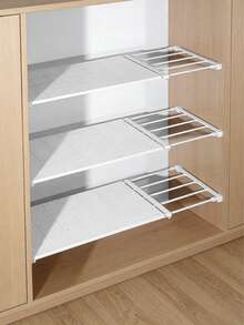 Expandable Wardrobe Storage Space, With Tiered Shelves, Cabinet With Tiered Shelves, Shoe Cabinet, Bathroom And Kitchen Storage Racks - Multi-Tier Kitchen And Bathroom Cabinet Storage Racks - Multicolor - View 2