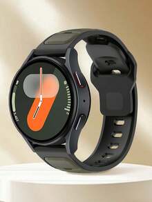 Bracelet de montre en silicone 20 mm/22 mm compatible avec Samsung Galaxy Watch 7 FE 6 5 4 40 mm 44 mm / Watch 5 Pro 45 44 mm / Watch 6 43 mm / Watch 4 Classic 46 mm, pour sport extérieur, escalade, yoga, fitness, étanche, résistant à la transpiration, en silicone, convient pour les montres , Garmin, noir, vert, unisexe - vert noir - Voir 10