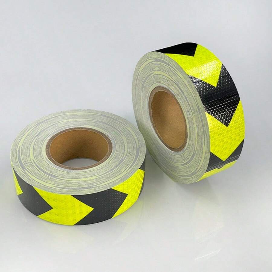 Băng phản quang mũi tên vàng đen/đỏ vàng kích thước 5cm*50m, nhãn cảnh báo độ hiển thị cao, decal sàn chống thấm nước và chống mài mòn, dải phản quang chống va chạm cho kệ kho, tàu thuyền, băng đánh dấu an toàn chống trượt phát sáng cho bậc cầu thang, có thể tùy chỉnh. - Vàng Đen - Xem 1