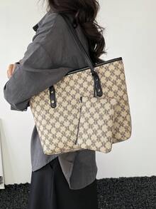 Hevel 大容量女士通勤包，个性化手提包，2026 新款精致小众单肩包，高品质女士包，女士手提包 - 卡其色 - 查看 5