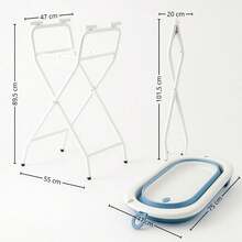 Bañera de Bebé Essencs con Cojín Reductor y Soporte Plegable BATHBY | Pack Completo para Recién Nacidos | Bañera Ligera, Compacta y Ergonómica | Soporte Elevado, Estable y Fácil de Guardar - Bañera con Soporte Azul - Ver 8