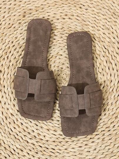 Ximi Ruo Korean Style Casual Flat Slides For Women,Slip-On Flip Flops Slippers,Open Toe Summer Roman Braided Sandals,Fashion French Style Ladies Beach Thong Sandals, Bohemian Flat Slouchy Shoes For Summer Beach