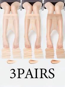 Bộ 3 chiếc quần legging bó sát trong suốt, siêu mỏng, cạp cao, dài đến mắt cá chân, có phần mũi được gia cố, phù hợp cho phụ nữ nặng 40-60kg, vòng eo 75cm và vòng hông 95cm hoặc nhỏ hơn. - Nhiều màu - Xem 13