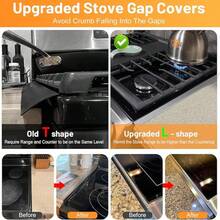 2pcs Stainless Steel Stove Gap Cover Plates, Adjustable Length 13.8 To 27.5 Inches, Width 0.79 Inch, ALMCALS Stove Trim Kit, Heat Resistant Stove Top Protector - View 3