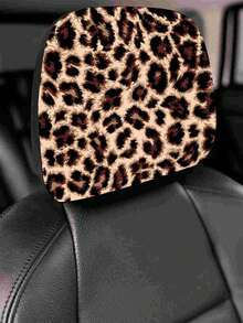 2pcs Car Headrest Covers, Black Leopard & Yellow Leopard Print, Fit For SUV & Sedan, Decorative Headrest Protector, Dust-Proof & Breathable - Multicolor - View 11