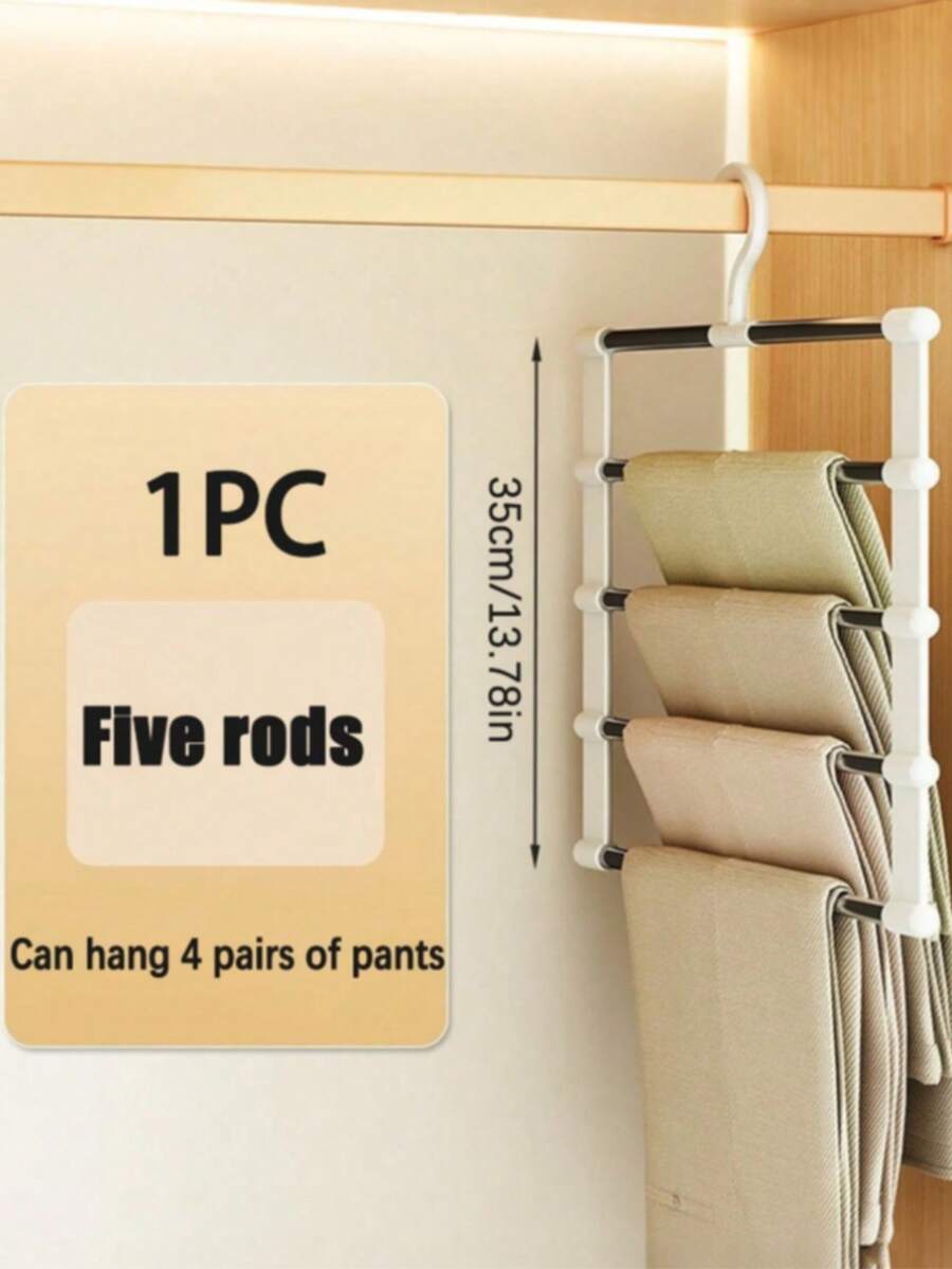 2 peças Suporte Multicamadas para Calças - Design Dobrável que Poupa Espaço, Organização Eficiente do Armário, Suporte de Armazenamento Multicamadas para Calças em Plástico, Adequado para Jeans, Leggings, Calças Casuais; Cabide Antiderrapante e Antirrugas para Calças em Casa, Montagem Fácil, Ideal para Armazenamento de Férias e Organização Sazonal do Armário; Opção de Presente para o Dia dos Namorados e Halloween - Multicolorido - Ver 1
