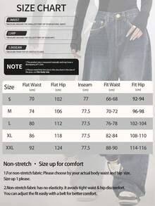 Women's Dark-Colored Black Pocket Design Baggy Jean Casual Spring - Grey - View 6